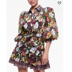 Alice + Olivia Tiffie Floral Print Dress